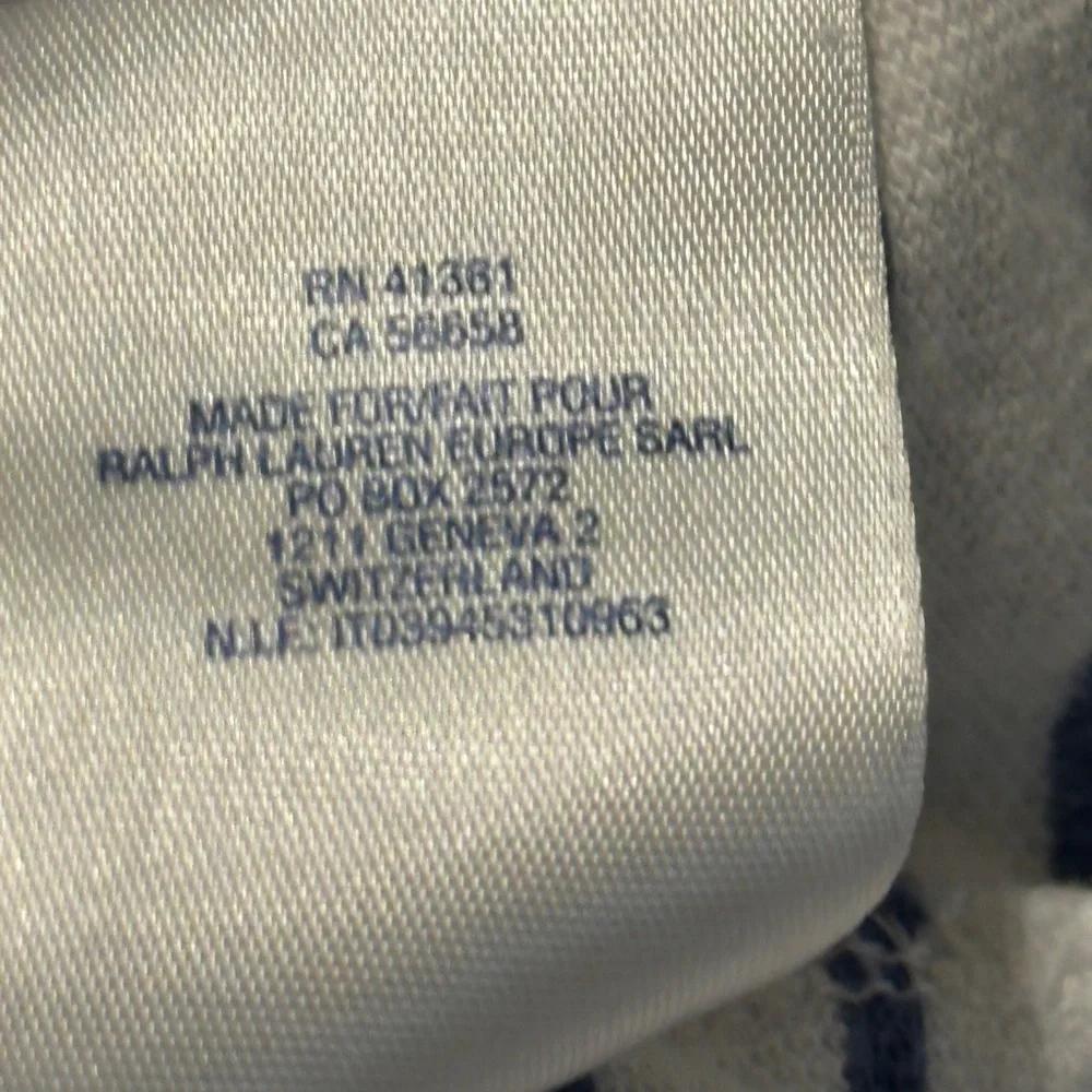 Polo Ralph Lauren Baby Boy Striped Polo Shirt Size 24M White Blue Cotton